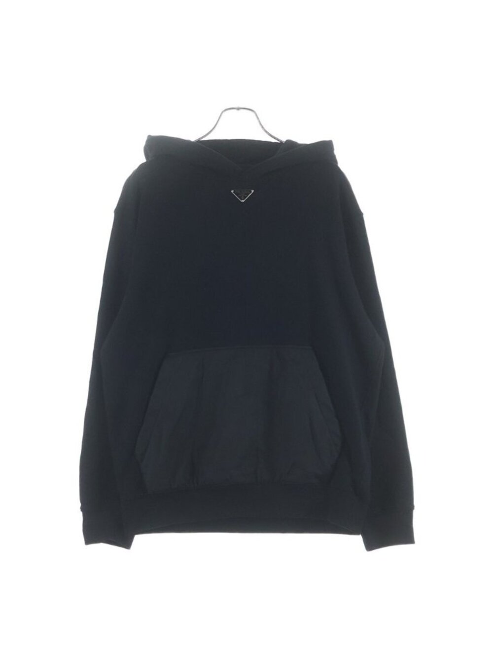Prada Re-Nylon Pullover Long Sleeve Sweatshirt Hoodie Black